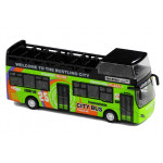 Kovový autobus s otvárateľnýmí dverami zelený